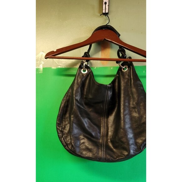 Alberta Di Canio Soft Black Genuine Leather Tote/Hobo Shoulder Bag Purse - Picture 2 of 7